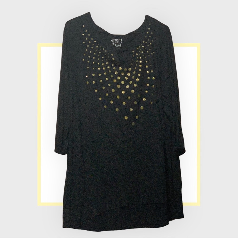 Black/Gold 3/4 sleeve top
